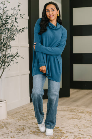 Beyond the Basics Pullover in Blue Grey