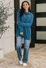 Travel Destination Cowl Neck Pullover in Dark Teal