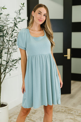 Decorative Button Split Ribbed Sleeveless Knit Dress