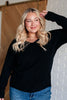 V-Neck Front Seam Sweater in Black