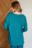 V-Neck Front Seam Sweater in Heather Ocean Teal