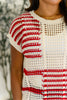 Vibes Don't Lie Net Tee Red Striped