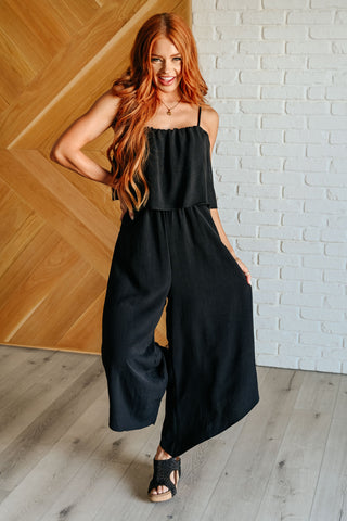 BiBi Star Pattern Wide Leg Washed Denim Overalls