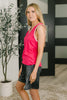 Whisper Trim Detailed V-Neck Tank in Hot Pink