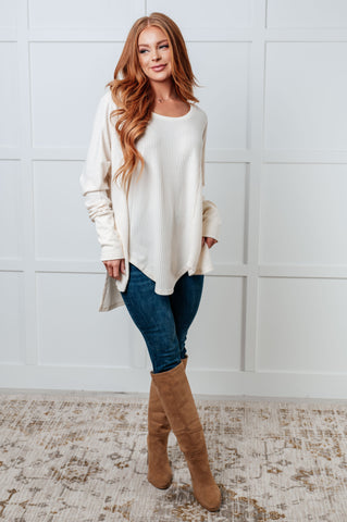 Davi & Dani Solid Color Batwing Sleeve Sweater