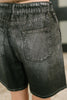 Zenim Printed High Waisted Shorts in Charcoal