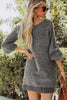 Boat Neck Long Sleeve Sweater Dress