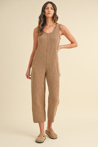 Active Aura Collared Romper in Mocha