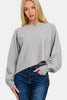 Zenana Asymmetric Hem Long Sleeve Sweater