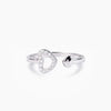 925 Sterling Silver Inlaid Zircon Heart Open Ring