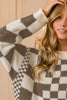 BiBi Checkered Contrast Chunky Sweater