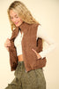 VERY J Zip Up Padded Corduroy Puffer Vest