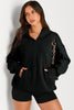 Pocketed Half Zip Long Sleeve Hoodie