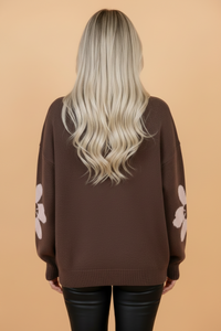 Floral Dropped Shoulder Long Sleeve Sweater