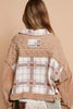 POL Corduroy Jacquard Patchwork Button Up Jacket