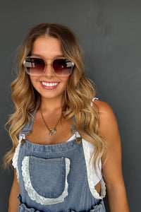 PREORDER- BOHO & LACE DENIM OVERALLS