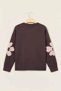 Floral Dropped Shoulder Long Sleeve Sweater