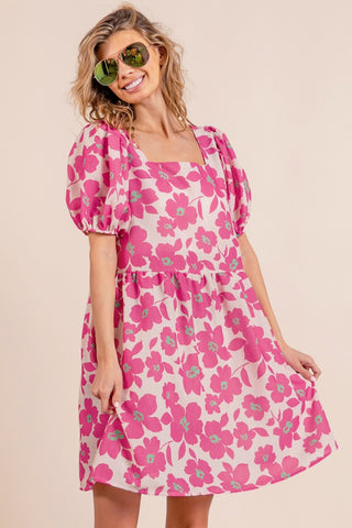 Lizzy Tank Dress in Hot Pink and White Paisley