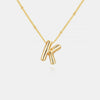 Gold-Plated Letter Pendant Necklace