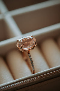 Izzie Champagne Morganite Rose Gold Ring