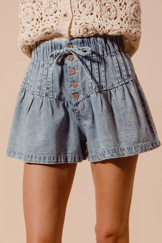 Zenana Acid Wash Fleece Drawstring Shorts With Pockets