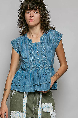 Layer Player Drop Shoulder Long Sleeve Top