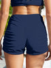 Ruched Mid-Rise Waist Swim Shorts