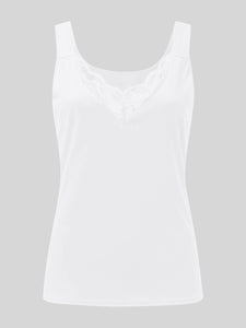 Full Size Lace Detail Sweetheart Neck Tank