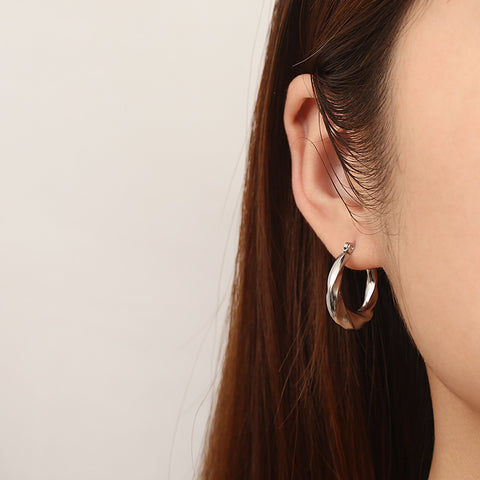 Stainless Steel Imitation Pearl Cuff Earrings