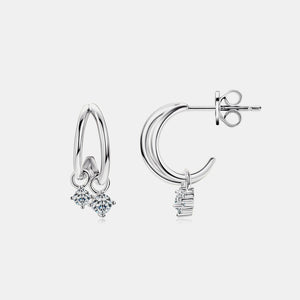 925 Sterling Silver Moissanite C-Hoop Earrings