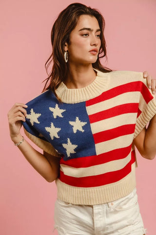 Deep Thoughts Striped Loose Knit Top