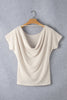 Backless Round Neck Short Sleeve T-Shirt