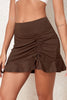 Ruched Elastic Waist Swim Skirt