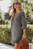 Boat Neck Long Sleeve Sweater Dress