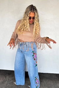 PREORDER - EVIE FLORAL EMBROIDERED JEANS