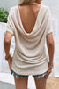 Backless Round Neck Short Sleeve Top