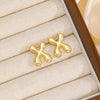 18K Gold-Plated Bubble Letter Stud Earrings