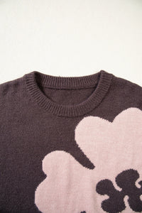 Floral Dropped Shoulder Long Sleeve Sweater