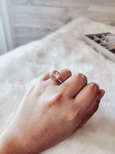 Izzie Champagne Morganite Rose Gold Ring