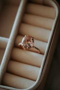 Izzie Champagne Morganite Rose Gold Ring