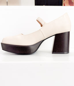 Matilda Platform Heel in Bone
