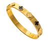 Clara 5 Leaf Flower Clover Gold Bangle