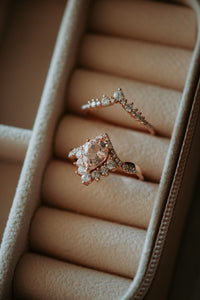 Rayna Morganite Rose Gold Ring Set