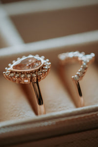 Jordyn Morganite Rose Gold Ring Set