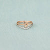 Knotted Heart Shape Inlaid Zircon Ring