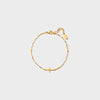 18K Gold-Plated Cross Bead Bracelet