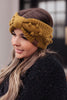 Pom Knit Head Wrap in Mustard