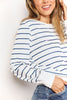 Striped Long Sleeve Round Neck Top