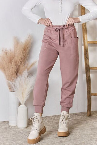 3.15 Soft, Flowy Open Leg Slit Pants In Bright Pink