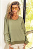 BiBi Waffle Knit Contrast Trim Long Sleeve T-Shirt